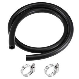 sourcing map Lubricating Oil Hose 10mm ID 16mm OD 3.3ft Rubber Water Hose Black, 2 Clamps