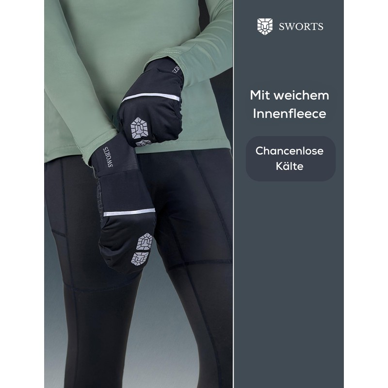 SWORTS Running Gloves, Winter Running Gloves with Fleece and Waterproof
