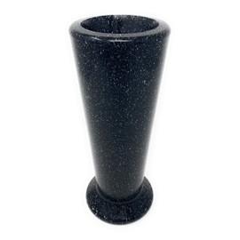 OPTIMUM Slim Memorial Cemetery Flower Vase - Plastic (Blacker Granite) with Metal Ground Spike, Grave Marker, Decorations for Gravesite, Headstone Flowers Holder, Garden Lawn & Yard