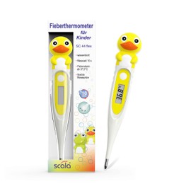 scala SC 44 Flex Digital Fever Thermometer Duck, White, Children and Babies Motif