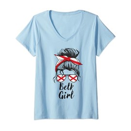Womens Belk Girl, Alabama Women USA V-Neck T-Shirt