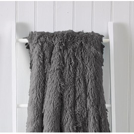 Olivia Rocco Snuggle Blanket Throw Super Soft Fleece Fluffy Snug Large Blankets Throws, Charcoal 200 x 240 cm
