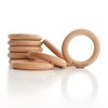 bopoobo Wooden Rings Natural Beech for Craft, Unfinished Wood Ring