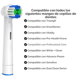 Cabezales de repuesto compatibles con Oral B Braun, 12 piezas cabezales de cepillo de dientes eléctricos profesionales compatibles con cabezales de re