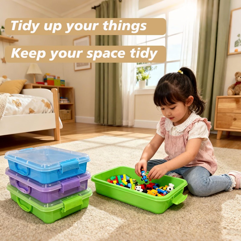 4 Qt (3.8L) Sensory Bin With Lid - 3 Pack,