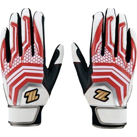 ZETT BG797 Neo Status Batting Gloves, For Both Hands, White/Red (1164), S Size (8.7 - 9.1 inches (22 - 23 cm)