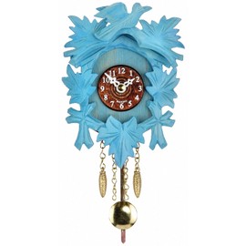 Trenkle Kuckulino Schwarzwalduhr mit Quarzwerk und Kuckuckruf, blau