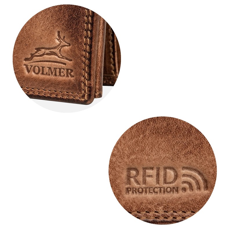 Fa.Volmer ® Men's Leather Wallet with RFID Protection I Extra