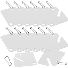 ZEONHEI 200 PCS Acrylic Key Tags, 1.57 x 1.5 Inch White Hanging Key Marker Tags with Metal Snap Hooks, Blank Key Label Tags for Key Cabinet, Home, Office