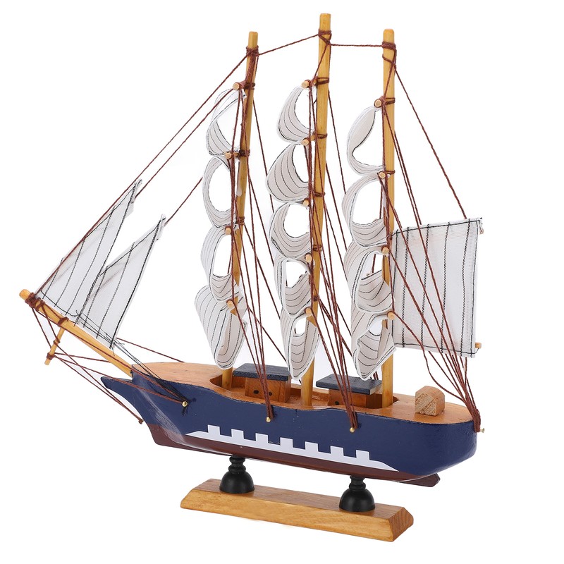 Model Ship Mediterranean Style High Density Natural Pinewood Durable Vibrant