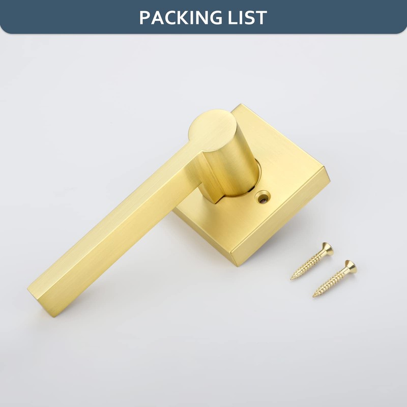 EHOMEWARE Gold Dummy Door Levers Interior Door Handles, Heavy Duty