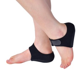 Heel Protectors HeelCups Gel Cushion Support for Plantar Fasciitis, ankle brace Heel Pain, Achilles Tendinitis, Dry Cracked Heels, Heel Pads for Men & Women (Black, S)