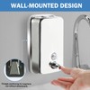2Pcs Commercial Soap Dispenser Stainless Steel 800ml Wall Mount Manual