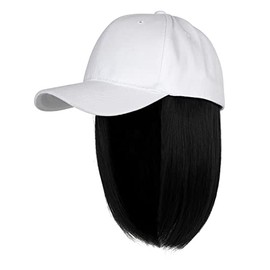 Baseball Cap with Hair Extensions, Synthetic Hair Wig, Baseball Cap with Attached Hair, Tangled Curly Adjustable Wave Hairpiece with Baseball Cap, Cap Wig for Baseball Cap Boys, 1-d, One Size Fits All