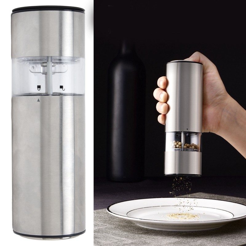 Grinder Stainless Steel Portable Electric Grinder Black Pepper Table Salt