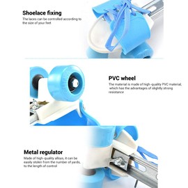 HEEPDD Kids Roller Skates Double Row 4 Wheel Shoes Adjustable Size for Boys Girls, Professional Design, Braking (Sky-Blue)