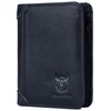 BULLCAPTAIN Genuine Leather Bifold Men Wallet RFID Blocking Credit Card