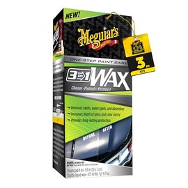 MEGUIAR'S G191016 kit de cera 3 en 1, 16 oz, beige, kit de 16 onzas