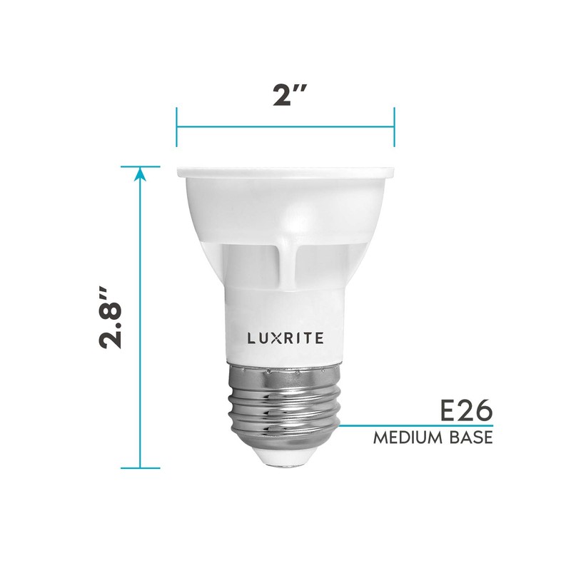 LUXRITE PAR16 LED Bulb, 5.5W (50W Equivalent), 3000K Soft White,
