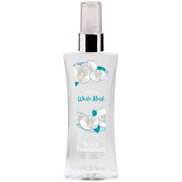 Body Fantasies Signature Fragrance Body Spray ~ Fresh White Musk ~ Travel Size 3.2oz (Quantity 1)