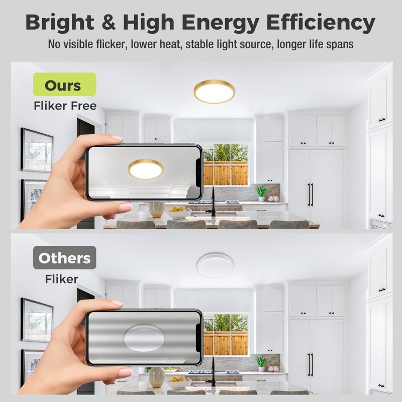 hepside LED Ceiling Light,3000K/4000K/6500K 3 Color Temperature, Waterproof IP54 LED