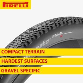 Pirelli Cinturato Gravel H Classic 45-622 (700 x 45c) Gravel Bike Tire Designed for Compact Terrain - SpeedGRIP Compound for Superior Grip in All Weather (1 Tire and 1 SmarTube)