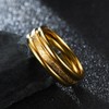 Q&D&S 3PCS Gold Stacking Rings for Women 14K Gold Plated