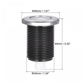 sourcing map Garbage Disposal Air Switch Button 34mm Dia Self Locking for Sink Top Waste Disposer