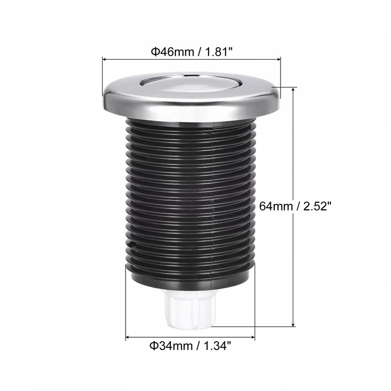 sourcing map Garbage Disposal Air Switch Button 34mm Dia Self