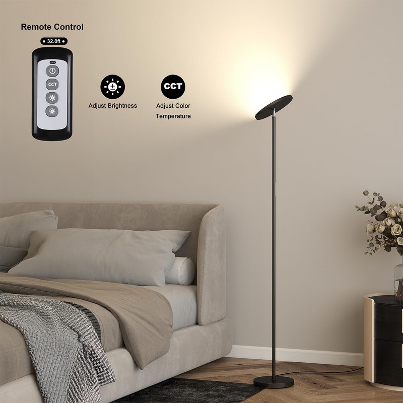 JOOFO Floor Lamp,30W/2400LM Sky LED Modern Torchiere 3 Color Temperatures