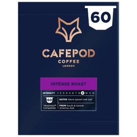 CafePod Coffee Pods Nespresso Compatible Intense Roast 60 Aluminium Capsules