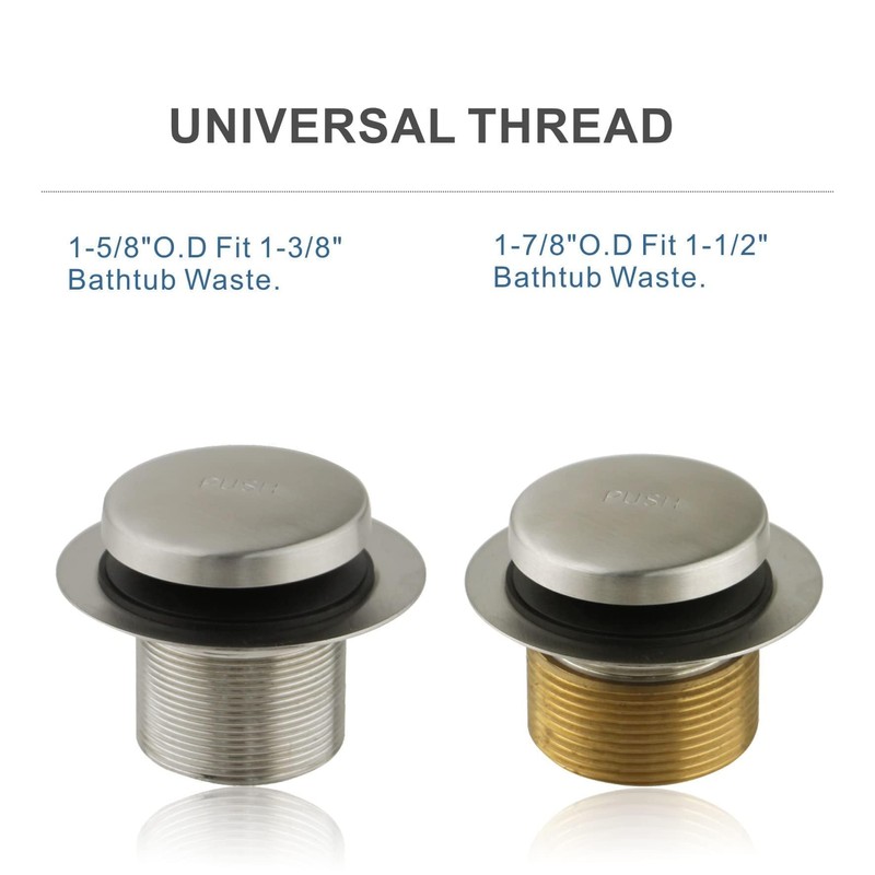 Brushed Nickel Tub Drain Tip-Toe Tub Trim Set Conversion Kit