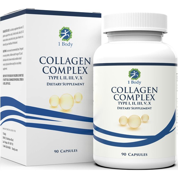 1 Body Collagen Peptides – Collagen Peptides for Better Hair, Skin, Nails, and Joints – Collagen Supplements for Women & Men – 30 Servings