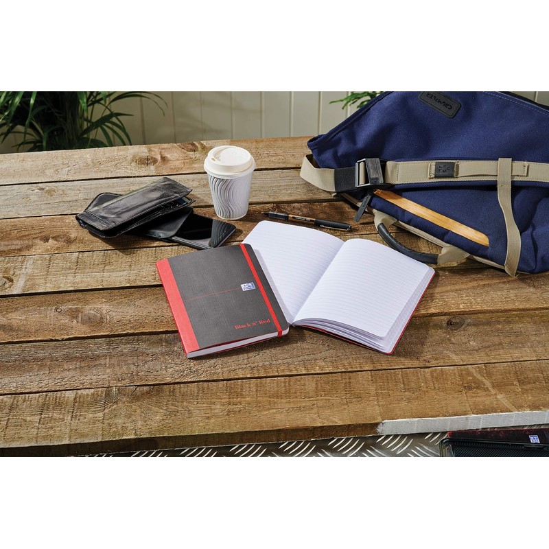 Oxford Black n' Red A4 Soft Cover Casebound Notebook Ruled