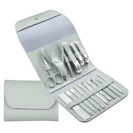 Kandid Nail Clippers Set - 16 Pieces Manicure Set Stainless Steel Sharp Manicure Kit,Professional Manicure and Grooming Kit by Kandid,Nail Care Tools with Leather Bag for Travel and Home