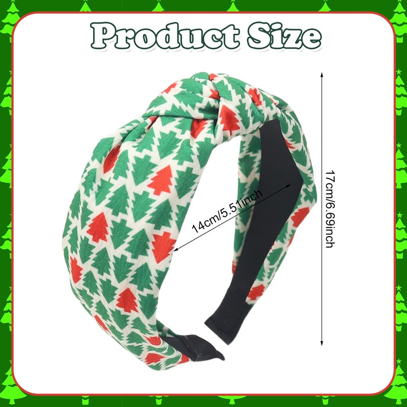 FULANSI Christmas Headbands for Women Girls Christmas Tree Holiday Knotted