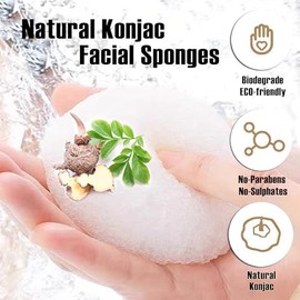 Esponjas Faciales Naturales De Konjac - Semicirculares - Para Una Limpieza Y Exfoliación Facial Suave Y Ecológica - Cuidado De La Piel - Limpieza Faci