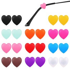 FdcLixuvol 11 Pairs Ear Hooks for Glasses, Cute Heart Shaped Soft Comfortable Silicone Anti Slip Grips Eyeglass Retainers, Non Slip Temple Tips for Sunglasses and Sports Glasses (Multicolored)