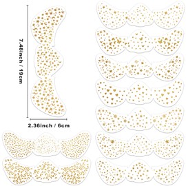 10 Sheets Gold Glitter Freckles Face Tattoo, Fake Freckles Waterproof Temporary Tattoos Stickers, Sparkle Faux Freckles Cute Glitter Tattoos Makeup Accessories For Women Festival Party Face Decor