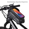 Bike Phone Mount Bag Large Capacity Waterproof Carbon Pattern PU