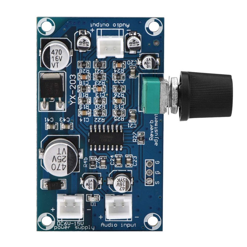 Microphone Reverberation Card, PT2399 Microphone Amplifier Board, DC6-15V Single Channel