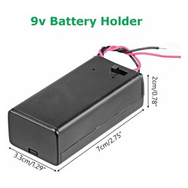 JWISLAND (Pack of 7) 9V Battery Holder, 9V Battery Holder with ON/Off Switch, 9 Volt Battery Case Box with Leads for Electronics Projects, Student Experiment, LED Lights and Other Devices
