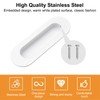 MOROBOR 4 Pack Recessed Cabinet Handles Stainless Steel Oval with