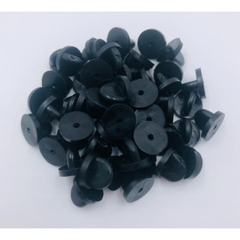 FoxYaye 10 Black Rubber Pin Backs Lapel Pin Backs Pin Safety Back Brooch Tie Replacement