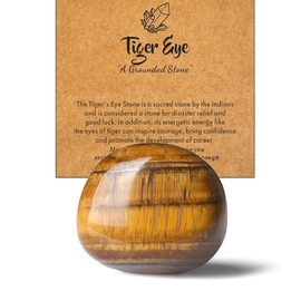 SAHOOTTIE Tiger Eye Crystal 1.5-2.0" Large Gemstones Tiger Eye Healing Crystal Polished Gemstone Tiger Eye Palm Stones Tiger Eye Tumbled Stone Pocket Stone for Crystal Lovers Beginners Collectors