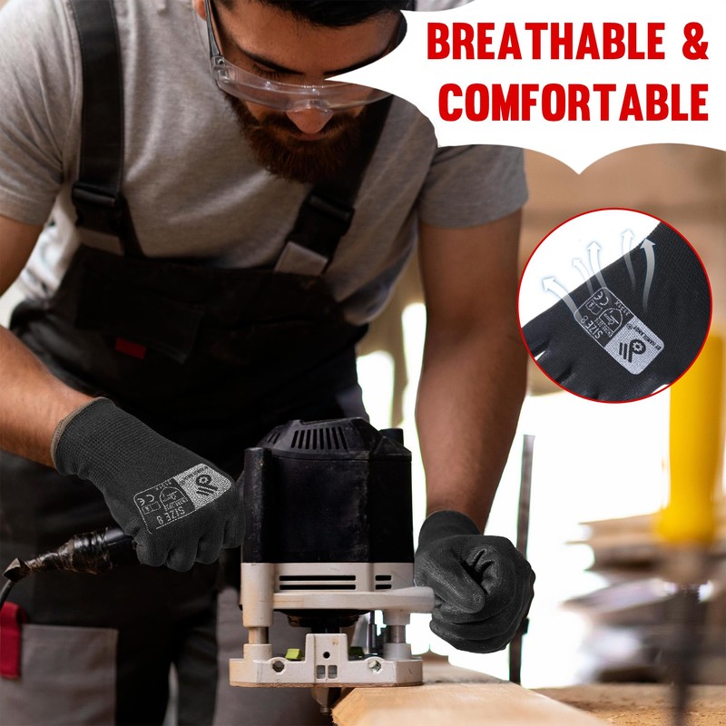 HANDLANDY HLDD Work Gloves with Grip for Men and Women,6