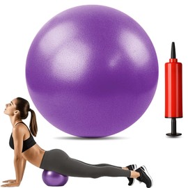 MoldFun Mini Yoga Pilates Ball 9-10 Inch for Stability Exercise Training Gym Anti Burst and Slip Resistant Balls with Inflatable Straw (Purple)