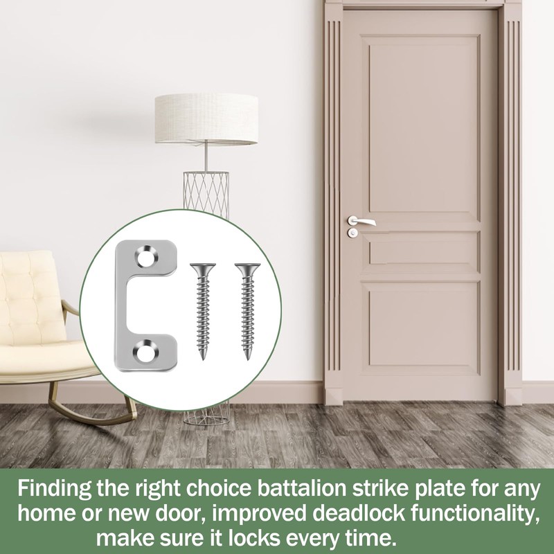 Large Hole Strike Plate - Door Lock Plate for Exterior