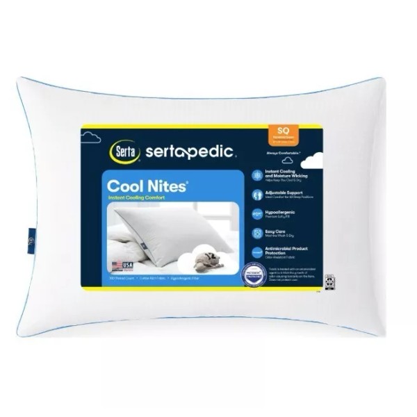 Sertapedic Cool Nites Bed Pillow, Standard/Queen