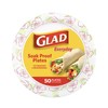 Glad Round Paper Plates, Pink Flower, 50 count